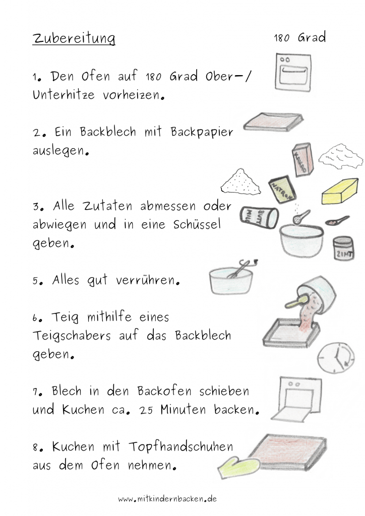 Zubereitungsschritte für Buttermilchkuchen