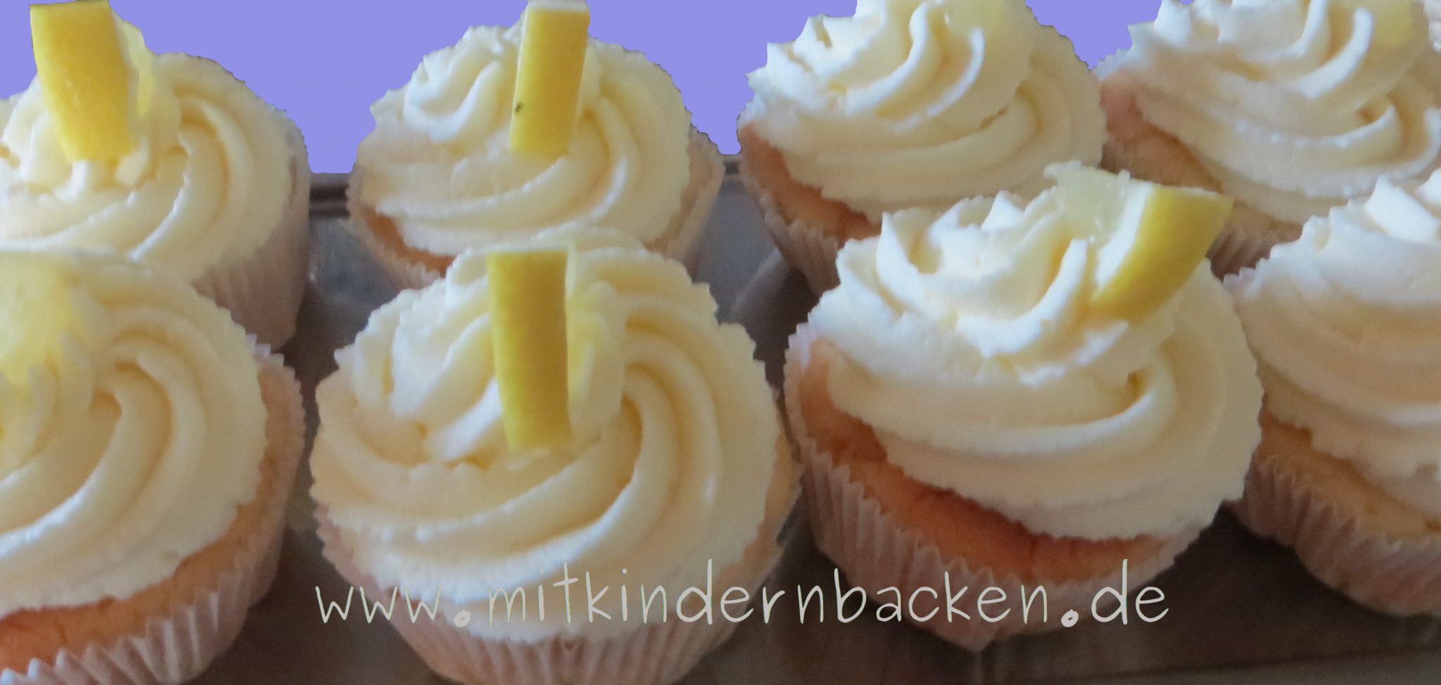 Zitronencupcakes - Mit Kindern backen - Mascarponetopping