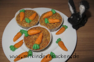 Karottenmuffins mit Nüssen, vegan, Backen ohne Ei