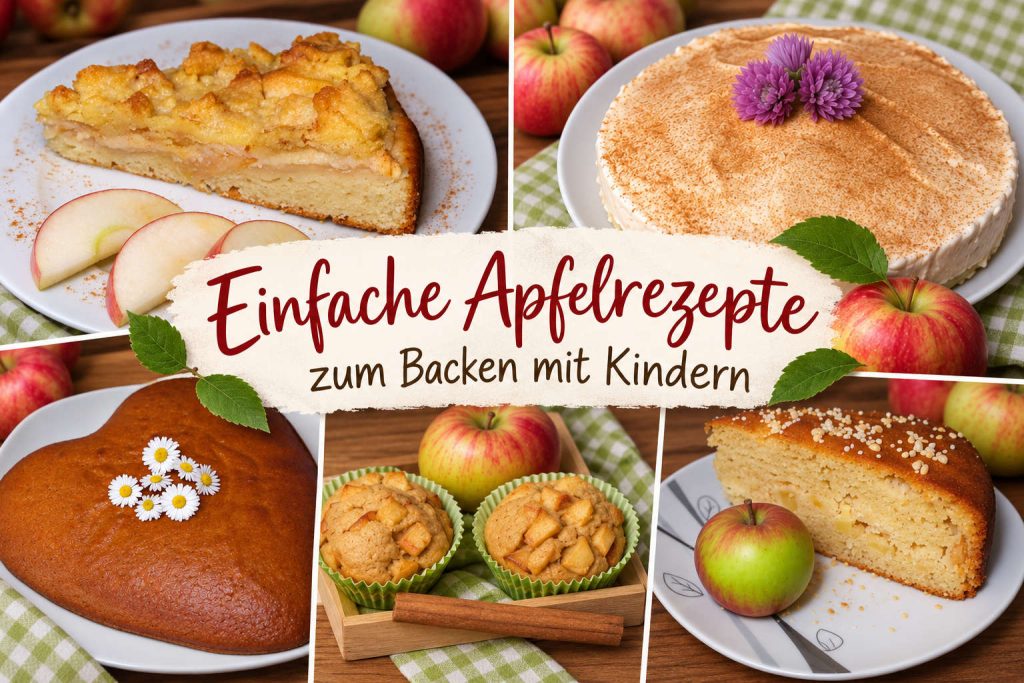 Einfache Apfelrezepte zum Backen mit Kindern - Kuchen, Muffins, Torten, eifrei, vegan oder zuckerfrei