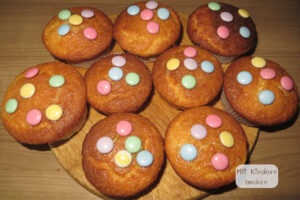 Muffins mit Schokolinsen schnelles Rezept für Kinder