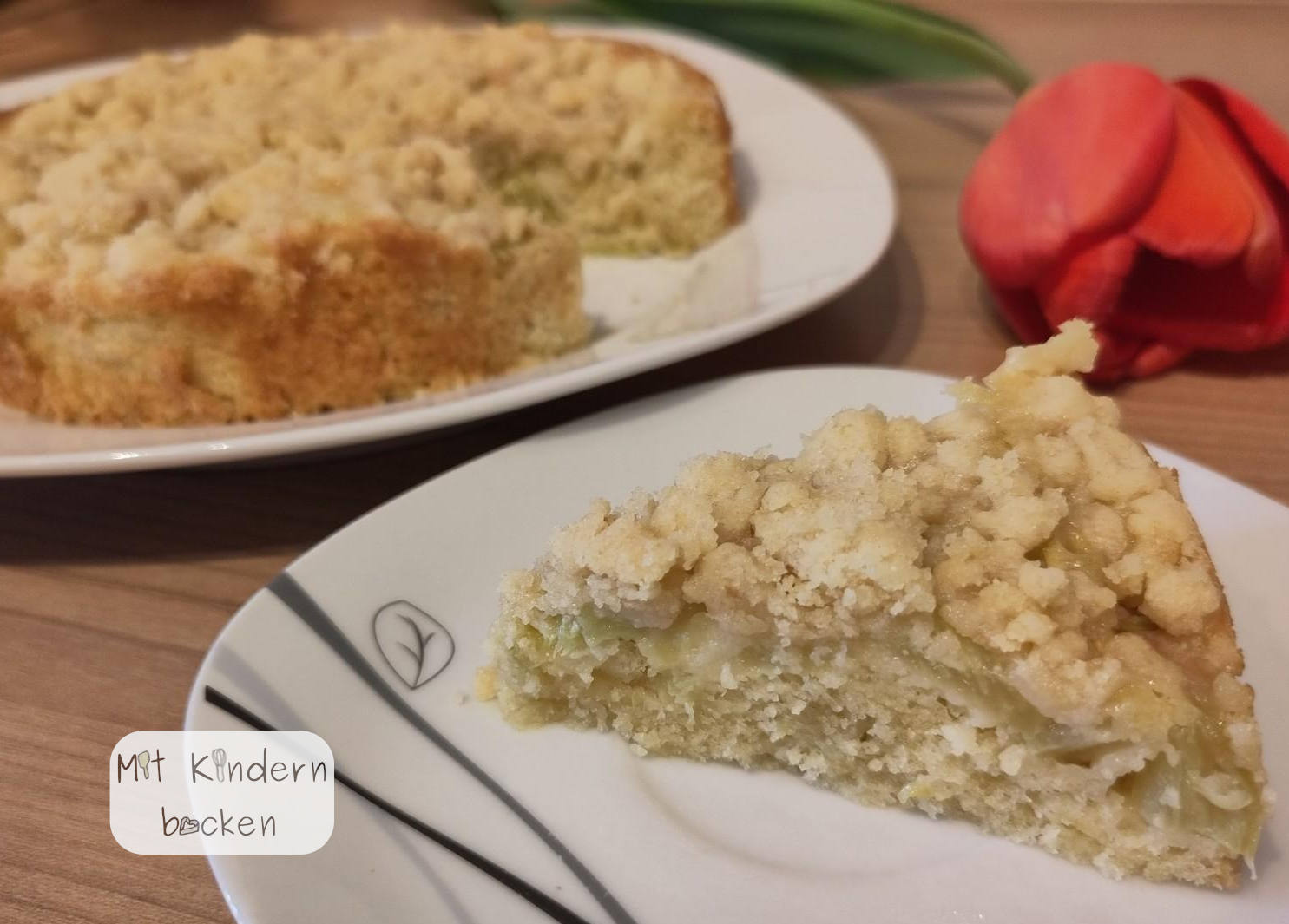 Rhabarberkuchen mit Streusel - Mit Kindern backen