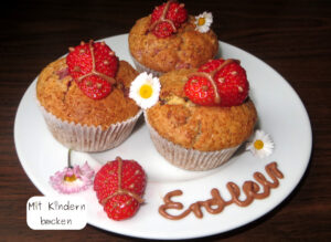 Muffins mir Erdbeeren ohne Ei